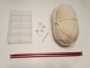 Easy to Knit Hat, Chunky Knit Winter Hat, New Knitter Beanie Kit, Stocking Cap, Winter Hat Project, Beginner Friendly DIY Knit Hat