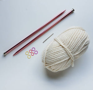 Easy to Knit Hat, Chunky Knit Winter Hat, New Knitter Beanie Kit, Stocking Cap, Winter Hat Project, Beginner Friendly DIY Knit Hat