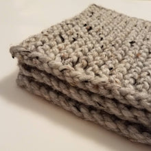 Gray Marble Beginner Knit Kit, Easy Potholder Knit Box, New Knitter Project, Starter Chunky Knit Idea, DIY Knitted Kitchen Accessory