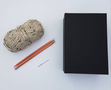 Ivory Marble Beginner Knit Kit, Easy Potholder Knit Box, New Knitter Project, Starter Chunky Knit Idea, DIY Knitted Kitchen Accessory