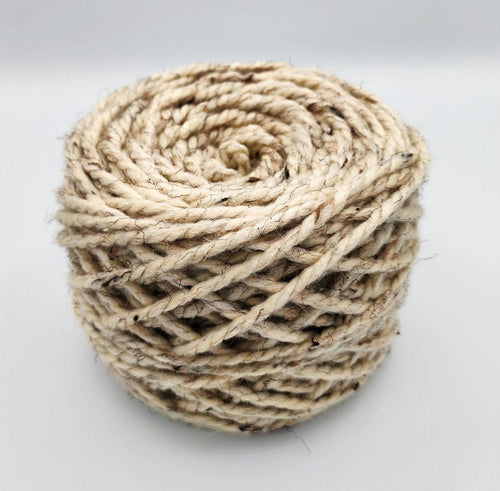 Super Bulky Yarn, Size 6, Ivory Marble, Acrylic Wool Blend, 6 oz, 171 grams, 106 yards