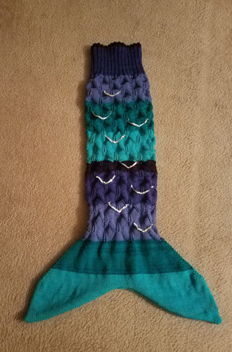 Mermaid Tail, Mermaid Blanket, Knitted Mermaid Tail, Child's Mermaid Tail